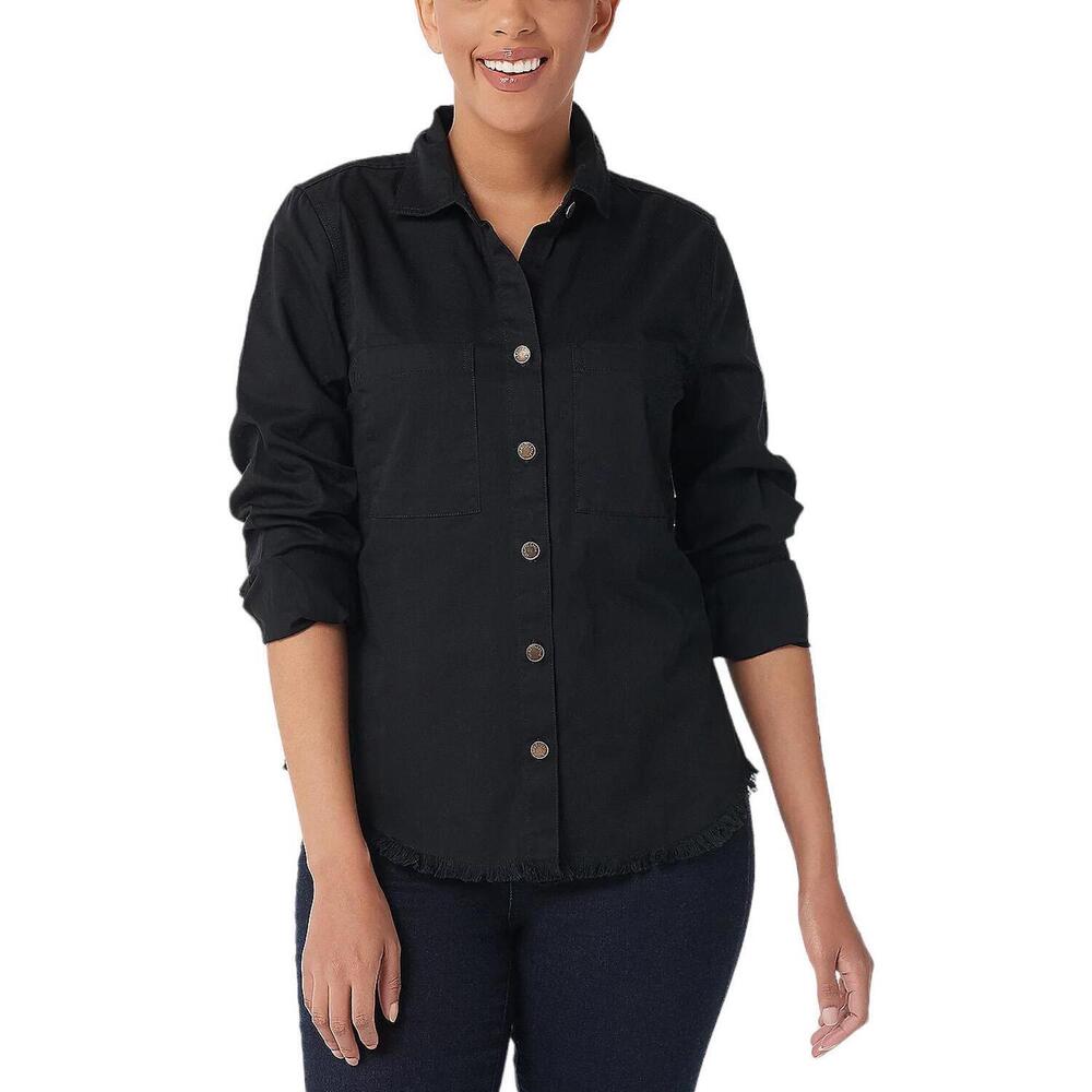 Seed to Style Organic Cotton Twill Button-Down Shirt w/ Fray Night - Regular